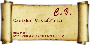 Czeider Viktória névjegykártya